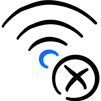 Wifi Delete Icon from Freehand Duotone Set
