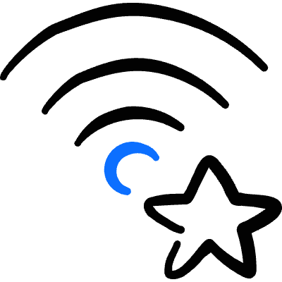 Wifi Favorite Star Icon from Freehand Duotone Set