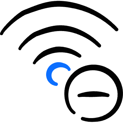 Wifi Subtract Icon from Freehand Duotone Set