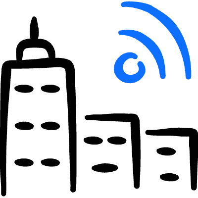 Wireless Tower Building Icon from Freehand Duotone Set