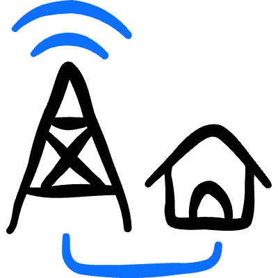 Wireless Tower Connect House Icon from Freehand Duotone Set