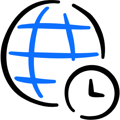 Worldwide Web Clock Icon from Freehand Duotone Set