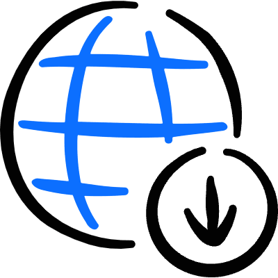 Worldwide Web Download Icon from Freehand Duotone Set