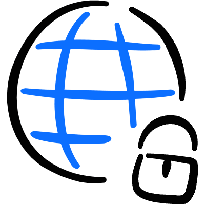 Worldwide Web Lock Icon from Freehand Duotone Set