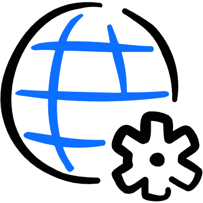 Worldwide Web Settings Icon from Freehand Duotone Set