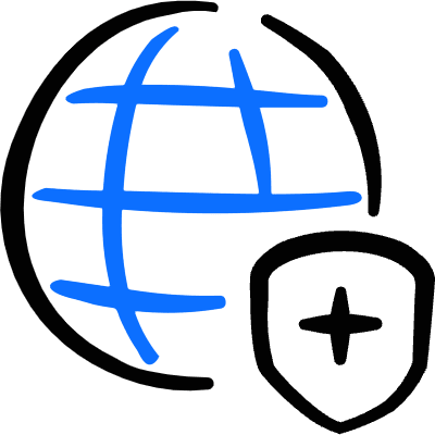 Worldwide Web Shield Icon from Freehand Duotone Set