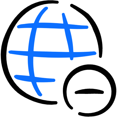 Worldwide Web Subtract Icon from Freehand Duotone Set