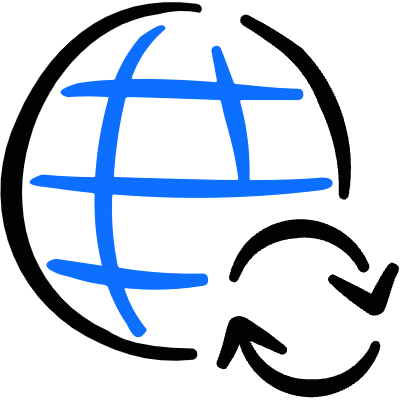 Worldwide Web Sync Icon from Freehand Duotone Set