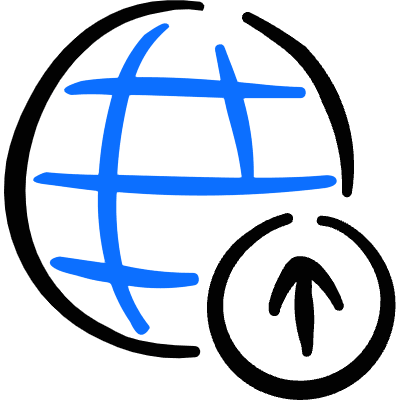 Worldwide Web Upload Icon from Freehand Duotone Set
