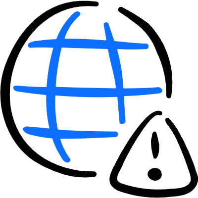 Worldwide Web Warning Icon from Freehand Duotone Set