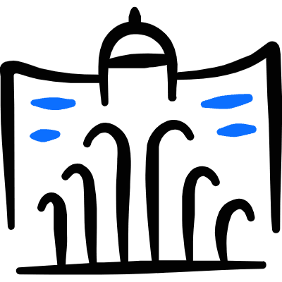 Landmark Bellagio Fountain Vegas United State Ameriaca Icon from Freehand Duotone Set