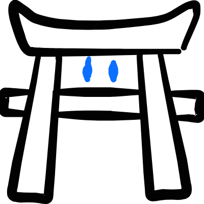 Landmark Japan Shrine Gate Icon from Freehand Duotone Set