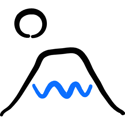 Landmark Volcano Fujisan Icon from Freehand Duotone Set