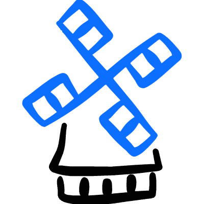 Landmark Netherlands Windmill Icon from Freehand Duotone Set