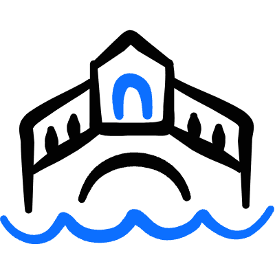 Landmark Rialto Bridge Icon from Freehand Duotone Set