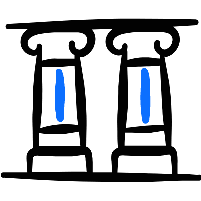 Historical Building Pillars Icon from Freehand Duotone Set