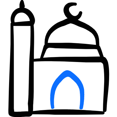 Landmark Mosque Jerusalem Icon from Freehand Duotone Set