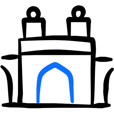 Landmark Nasir Ol Molk Mosque Iran Icon from Freehand Duotone Set