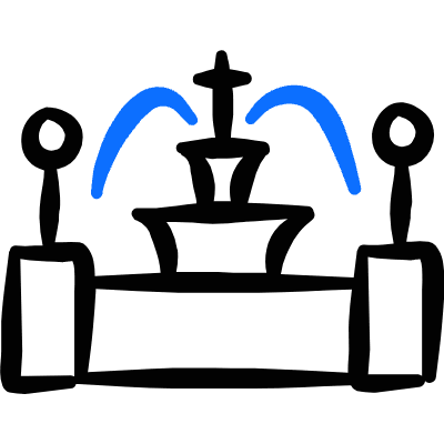 Park Fountain Icon from Freehand Duotone Set