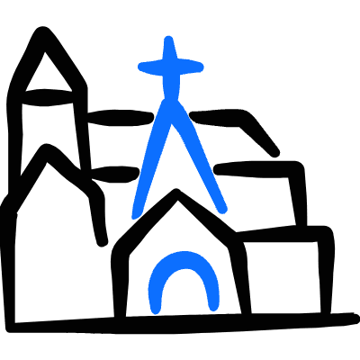 Various Building Church Icon from Freehand Duotone Set