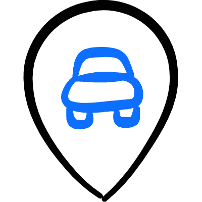 Style Three Pin Car Icon from Freehand Duotone Set