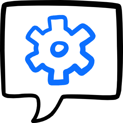 Messages Bubble Square Settings Icon from Freehand Duotone Set