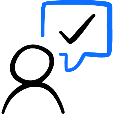 Messages People Person Bubble Check Icon from Freehand Duotone Set