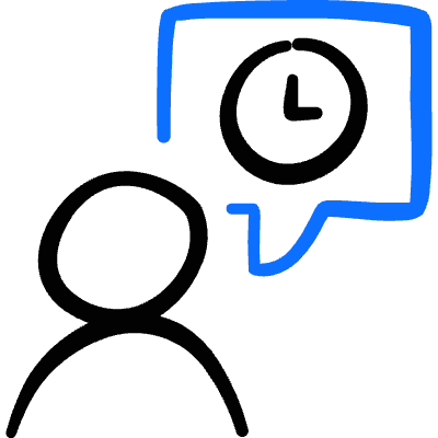 Messages People Person Bubble Clock Icon from Freehand Duotone Set