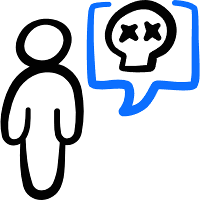 Messages People User Skull Icon from Freehand Duotone Set