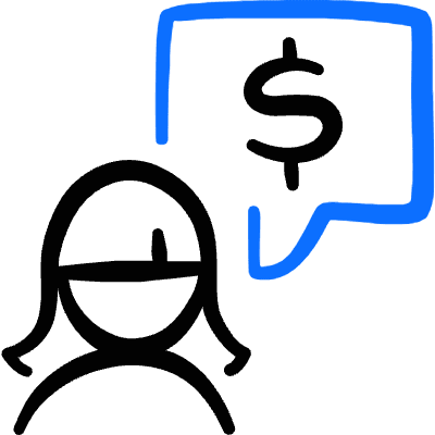 Messages People Woman Dollar Icon from Freehand Duotone Set