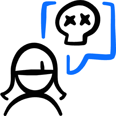 Messages People Woman Skull Icon from Freehand Duotone Set