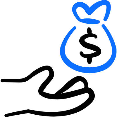 Cash Payment Bag Icon from Freehand Duotone Set