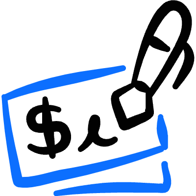 Check Payment Sign Icon from Freehand Duotone Set