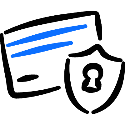 Credit Card Shield Icon from Freehand Duotone Set