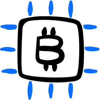Crypto Currency Bitcoin Chip Icon from Freehand Duotone Set