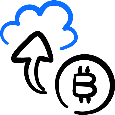 Crypto Currency Bitcoin Cloud Sync Icon from Freehand Duotone Set