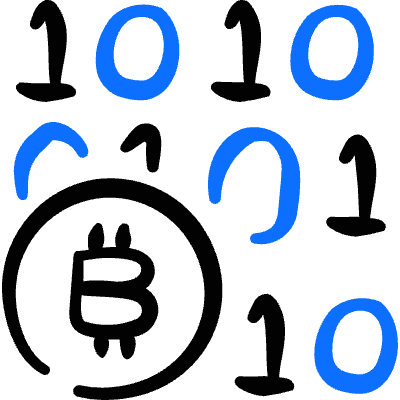 Crypto Currency Bitcoin Code Icon from Freehand Duotone Set