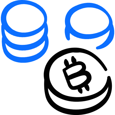 Crypto Currency Bitcoin Coins Icon from Freehand Duotone Set