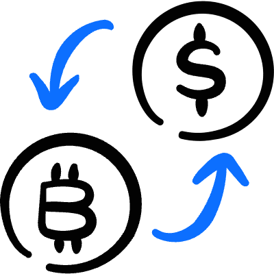 Crypto Currency Bitcoin Dollar Exchange Icon from Freehand Duotone Set