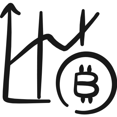 Crypto Currency Bitcoin Graph Increase Icon from Freehand Duotone Set