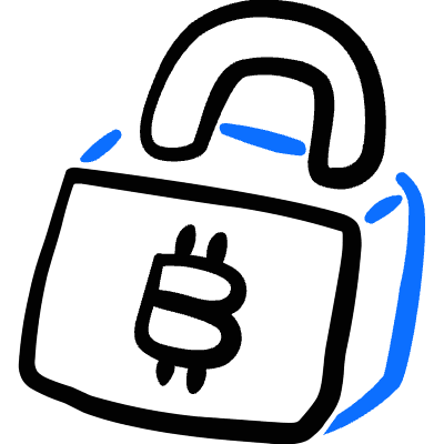 Crypto Currency Bitcoin Lock Icon from Freehand Duotone Set