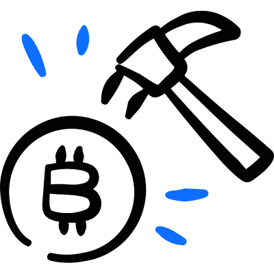 Crypto Currency Bitcoin Mining Icon from Freehand Duotone Set