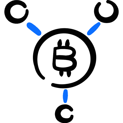 Crypto Currency Bitcoin Network Icon from Freehand Duotone Set