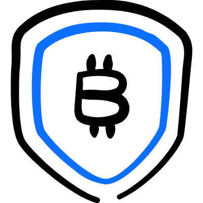 Crypto Currency Bitcoin Shield Icon from Freehand Duotone Set