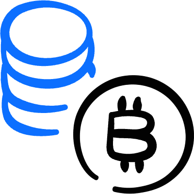 Crypto Currency Bitcoin Stack Coins Icon from Freehand Duotone Set