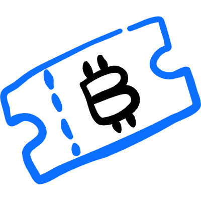 Crypto Currency Bitcoin Ticket Icon from Freehand Duotone Set