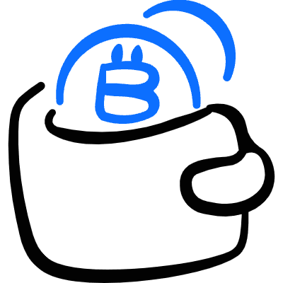 Crypto Currency Bitcoin Wallet Icon from Freehand Duotone Set
