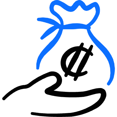 Currency Bag Hand Colon Icon from Freehand Duotone Set