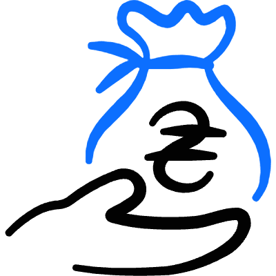 Currency Bag Hand Hryvnia Icon from Freehand Duotone Set