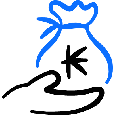 Currency Bag Hand Kips Icon from Freehand Duotone Set